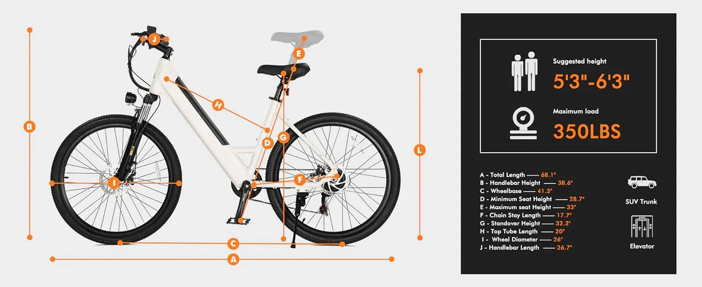 eBike Boys 750W Electric Bike - Step-Through Frame, 36V Battery