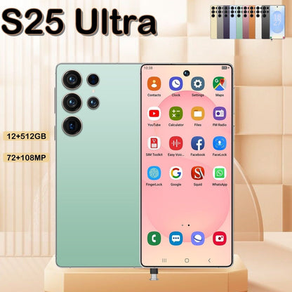 I25 Ultra 5G Smartphone, Unlocked Cell Phone, 6.8" HD Screen Unlocked Phones,  , 6000mAh Battery, Built in Pen, 12+512GB, Android 14, Face ID+Fingerprint Lock